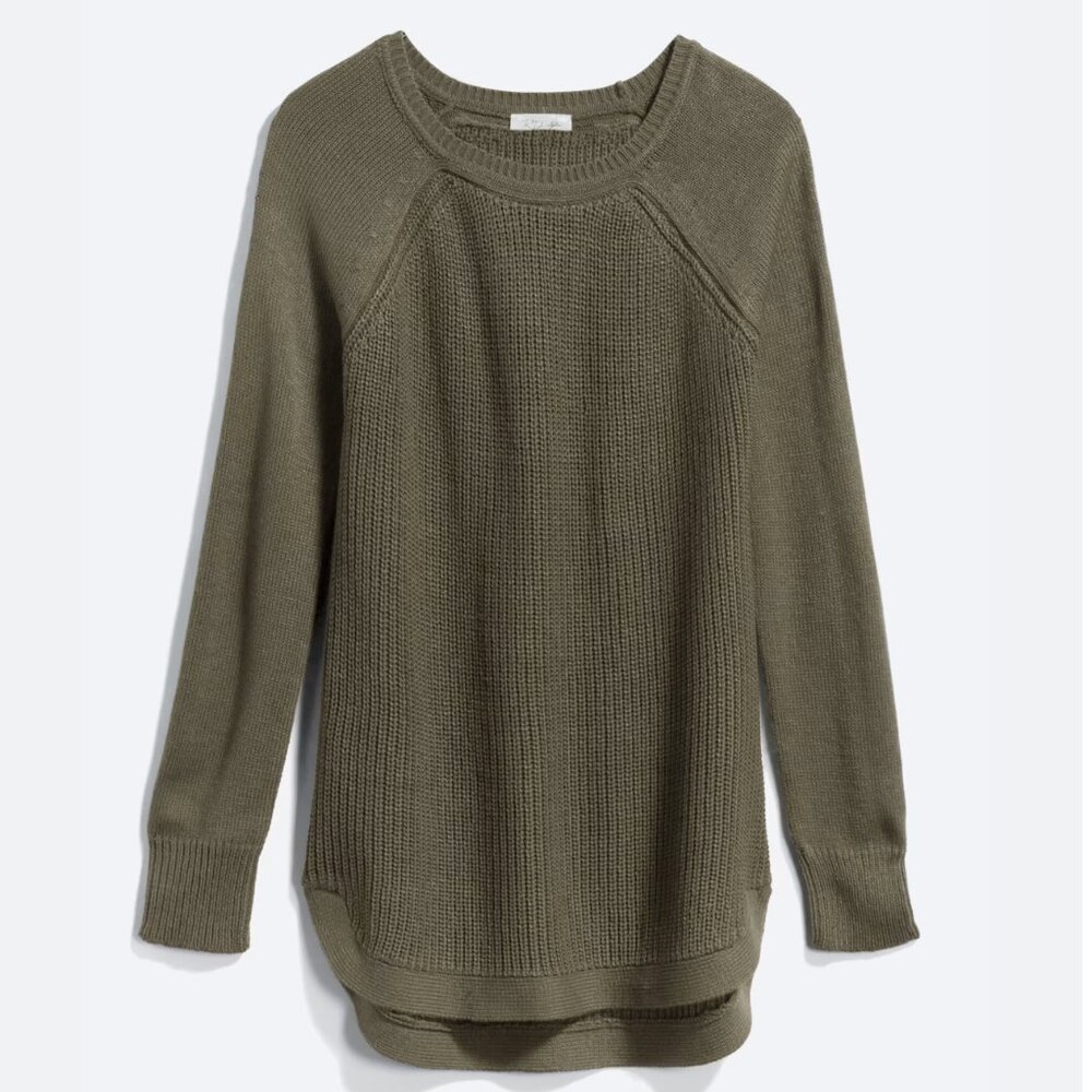 RD Style | Rowca Cotton Blend Crew Neck Sweater in XLP | Olive Green